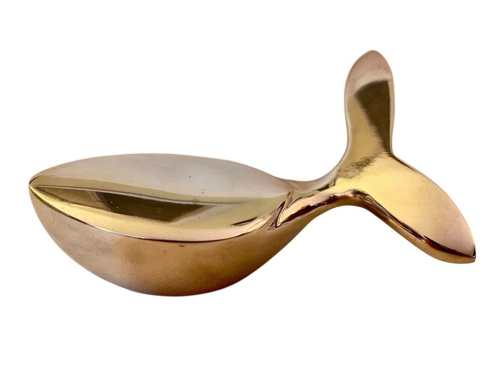 Vintage Hoselton Canada Aluminum Whale Sculpture MCM Minimalist Figurine Art